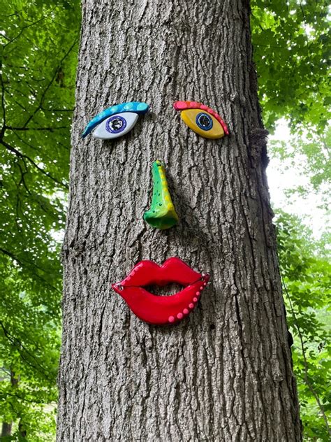 Tree Facetree Decor T Ideasgarden Art Tree Art Outdoor Etsy