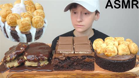 ASMR Nutella Cookie Milka Brownie Cookie Milk Cake Chocolate