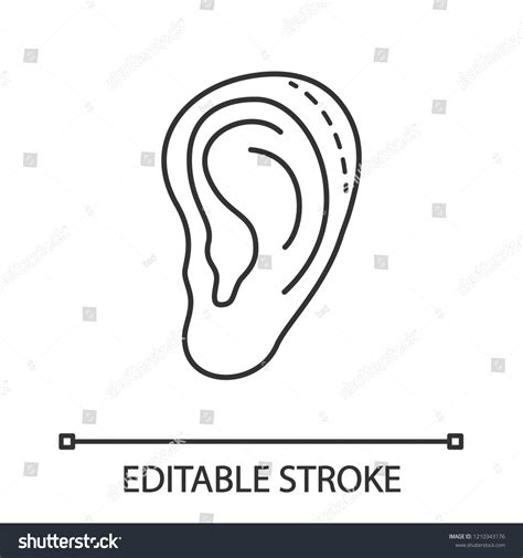 Ear Plastic Surgery Linear Icon Otoplasty Stock Vector Royalty Free