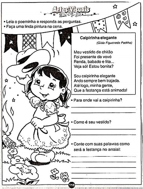 Atividades sobre Festa Junina Educação Infantil Mundinho da Criança