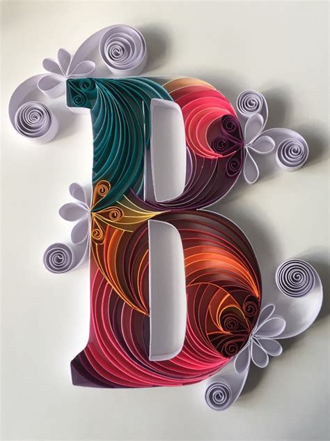 Quilling Art Letter B Paper Art Quilling Letter Framed Etsy