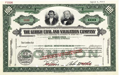 File:Lehigh Coal and Navigation Company Stock Certificate.jpg - Wikimedia Commons