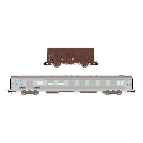 Set De 1 Voiture Voyageurs DEV Inox Et Wagon G4 SNCF Jouef HJ4183