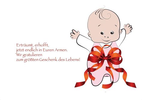 Liebevolle Babykarte Glückwunsch Grußkarte zur Geburt eines Mädchen mit