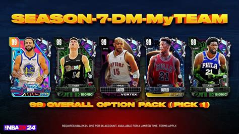 SEASON-7-DM-MYTEAM for Choose one of five 99 Overall Player Cards: 👨‍🍳 Bold Steph Curry 🦾 Bionic ...