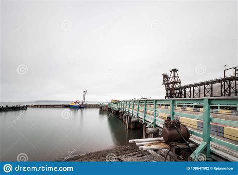 The Pier At The Russian Arctic Abandoned Settlement Pyramiden Stock