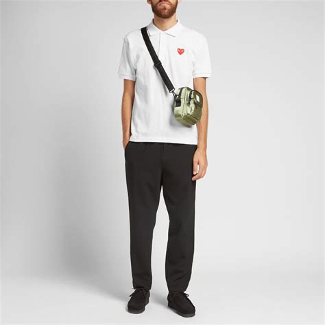 Comme des Garcons Play Polo Shirt White & Red | END. (US)