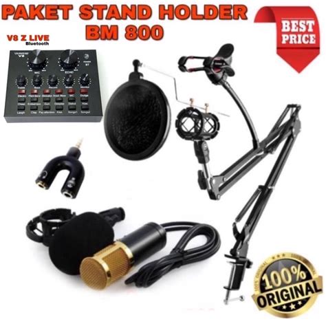 Jual PAKET DH Paket Komplit Microphone Mikrofon Condenser Bm 800