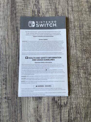 Nintendo Switch Instruction Manual Manual Only Brand New Unused Ebay