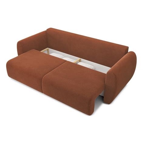 Canap Droit Refa Convertible Velours C Tel Terracotta Places