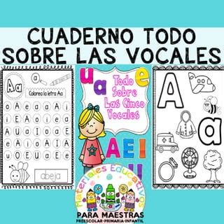 Cuaderno Aprendo Todo Sobre Las Vocales Por Materiales Educativos