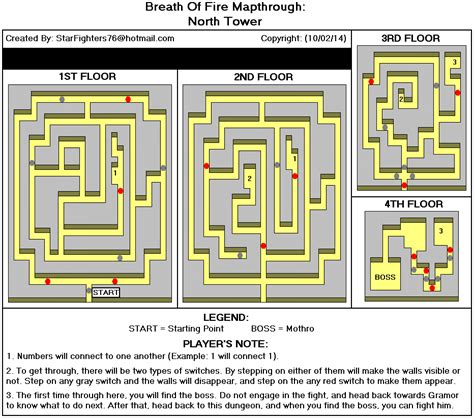 Breath Of Fire North Tower Map Map For Super Nintendo By Starfighters76