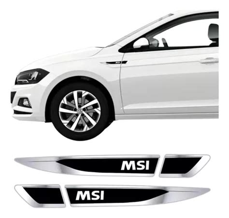 Par Emblema Adesivo Volkswagen Vw Polo Virtus Msi Resinado