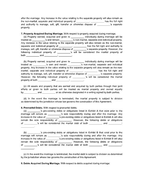 Prenuptial Agreement Template