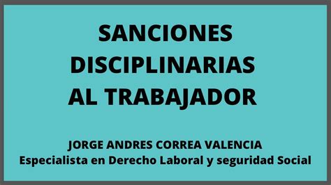 Sanciones Disciplinarias Al Trabajador Youtube