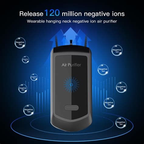 120 Million Negative Ion Air Purifier Mini Hanging Neck Purifier Black