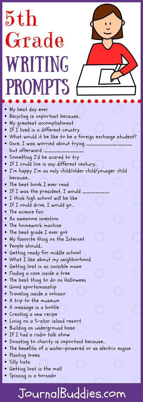 Writing Prompts For Fifth Grade Students