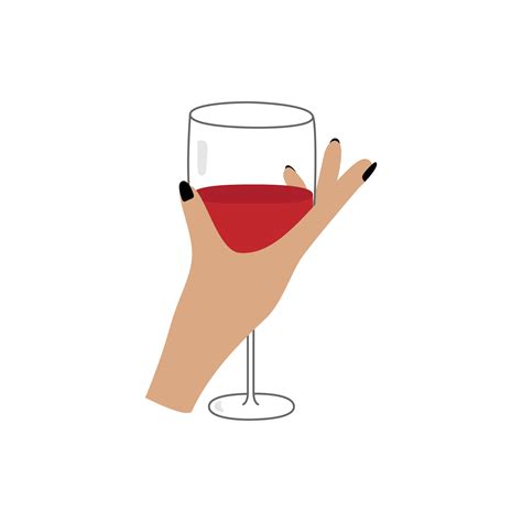 Female Hand Holds Glass Of Wine Cocktail Fresh Beverage Juice Hand