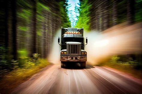 Premium Ai Image Exciting Reverse Shot Of Truck Speeding Through