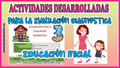 Actividades desarrolladas para la Evaluación Diagnostica