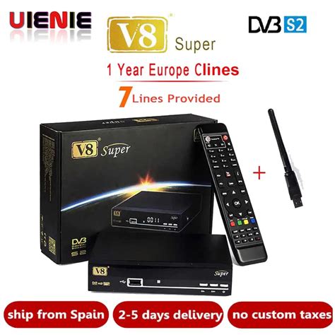 Satellite Receiver Freesat V8 Super DVB S2 with 1 Year Europe 7clines ...