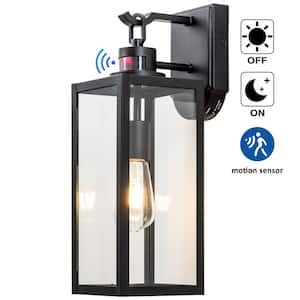 C Cattleya 1 Light Black Finish Metal And Brass Motion Sensing Dusk To