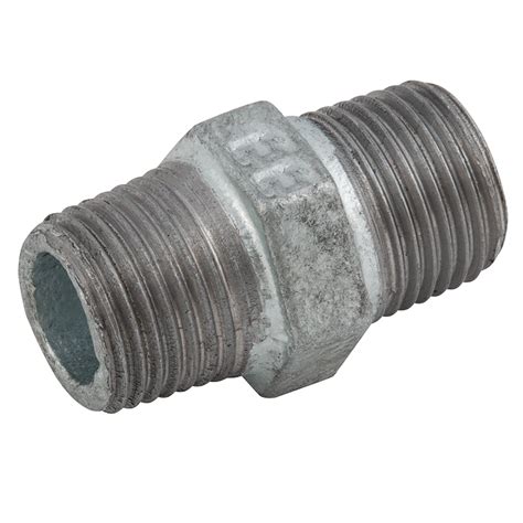 3 BSPT EQUAL MALE HEX NIPPLE GALVANISED Shepherd Hydraulics