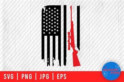 American Flag With Hunting Rifles Svg Graphic By Cocoon Store