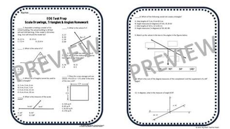 Scale Drawings Angles Triangle Eog Review Homework Grade Math