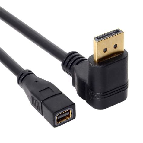 Cablecc DP DisplayPort 90 Degree To Mini DP DisplayPort Female Cable