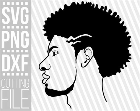 Black Man With Natural Hair Svg Afro Man Svg Beard Svg Man Etsy