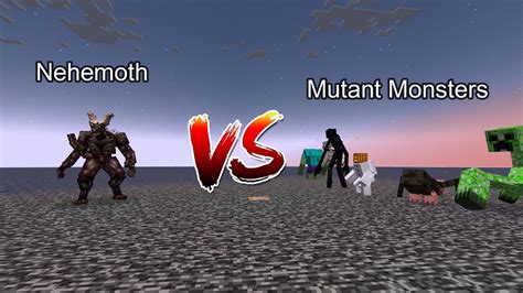 Nehemoth Vs Mutant Monsters Mob Battle Minecraft Youtube