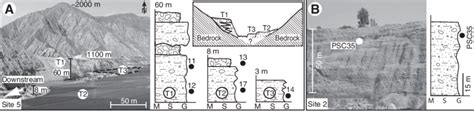 A Photograph And Schematic Sedimentary Logs M Mud S Sand G