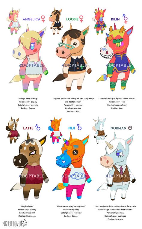 Adoptable Animal Crossing Horse Villagers By Nightshadowcat93 On