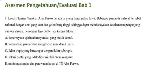 Kunci Jawaban Geografi Kelas 11 SMA MA Halaman 57 62 Asesmen