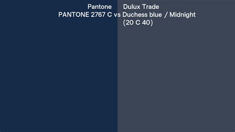 Pantone 2767 C Vs Dulux Trade Duchess Blue Midnight 20 C 40 Side By