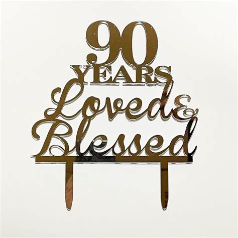 Jieein 90 Years Loved And Blessed Cake Topper 90th Birthday Wedding Anniversary