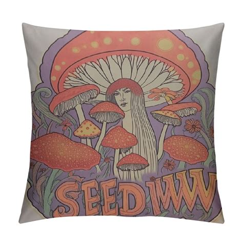 Jeuxus Groovy Stay Weird Retro Hippie Daisy Flower Mushroom Throw