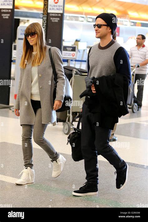 Justin Timberlake And Wife Jessica Biel Arrive At Lax Airport Together