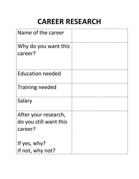 Career Research 1 Online Exercise For Live Worksheets Worksheets Library