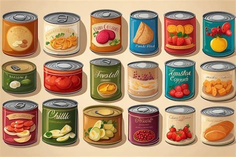 Premium Photo Different Types Of Canned Food Illustration