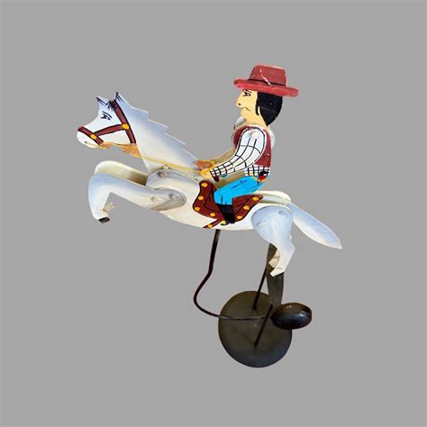 Vintage Cowboy Metal Balancing Toy Retro Balance Figure Metal Toy