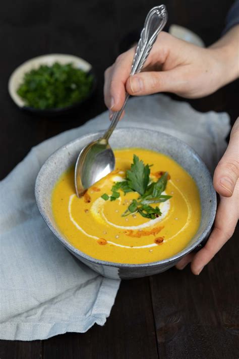 Cremige Vegane Karotten Linsen Suppe Mit Kokosmilch Rezept