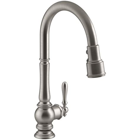 KOHLER Artifacts Vibrant Stainless 1-Handle Pull-Down Kitchen Faucet at Lowes.com