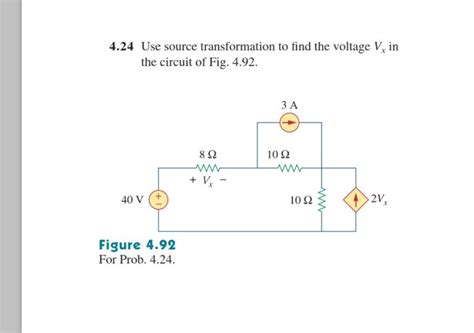 Solved 424 Use Source Transformation To Find The Voltage V