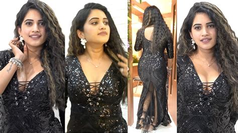 Biggboss Sravanthi Hot Looks Anchor Srvanthi Chokkarapu Hot In Black