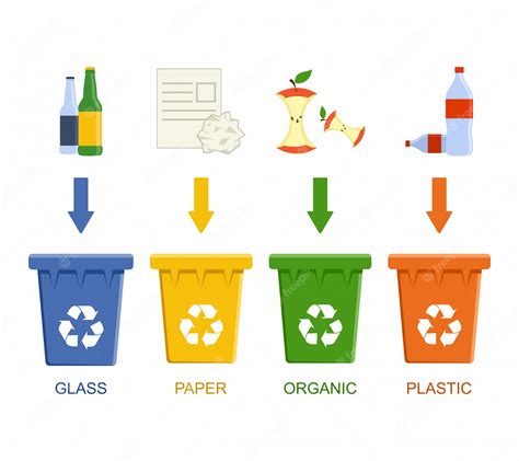 Premium Vector | Separation recycling bins.