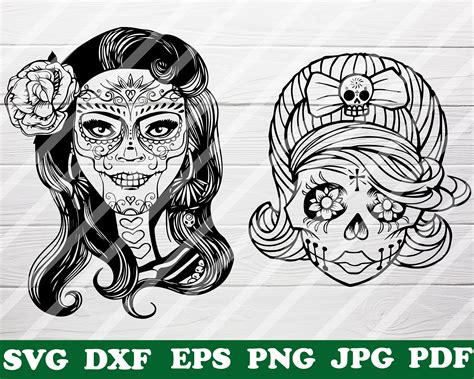 Sugar Skull Girl Svg File Skull Girl Svg Sugar Skull Svg Etsy Finland