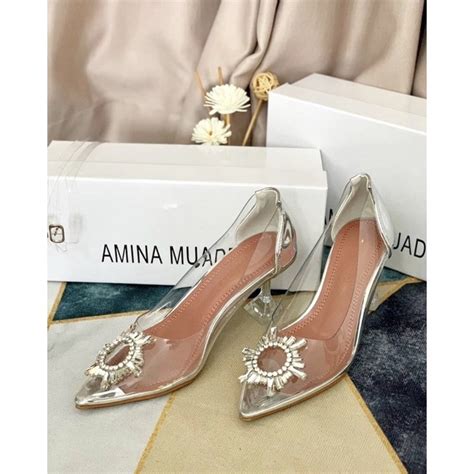 Jual Amina Muaddi Glass Heels Shopee Indonesia