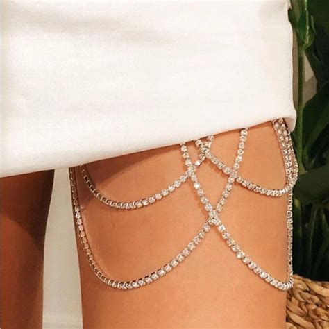 Rhinestone Multi Layered Crystal Leg Chain Thigh Chain Body Chain Body